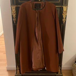 JCrew round neck zip up wool coat